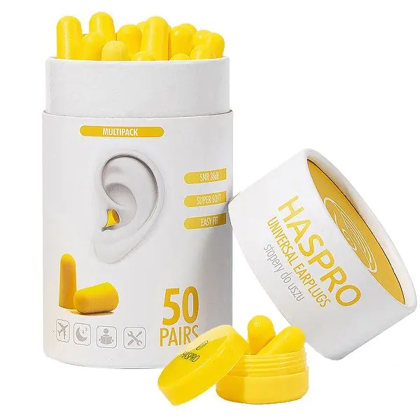 Haspro Tube, Stopery do uszu piankowe, Kolor żółty