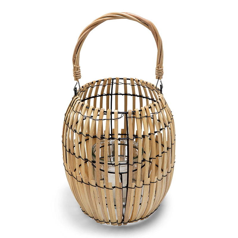 Hjemmelykt 20x20x23 cm bambuslampe natur