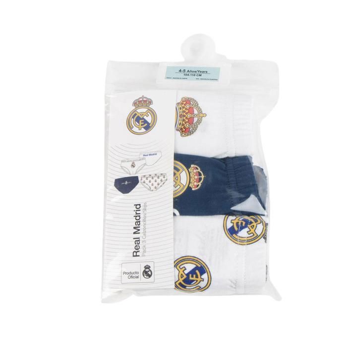 Lot de 3 boxers garçon Real Madrid – sous-vêtements coton doux 116 multicolore