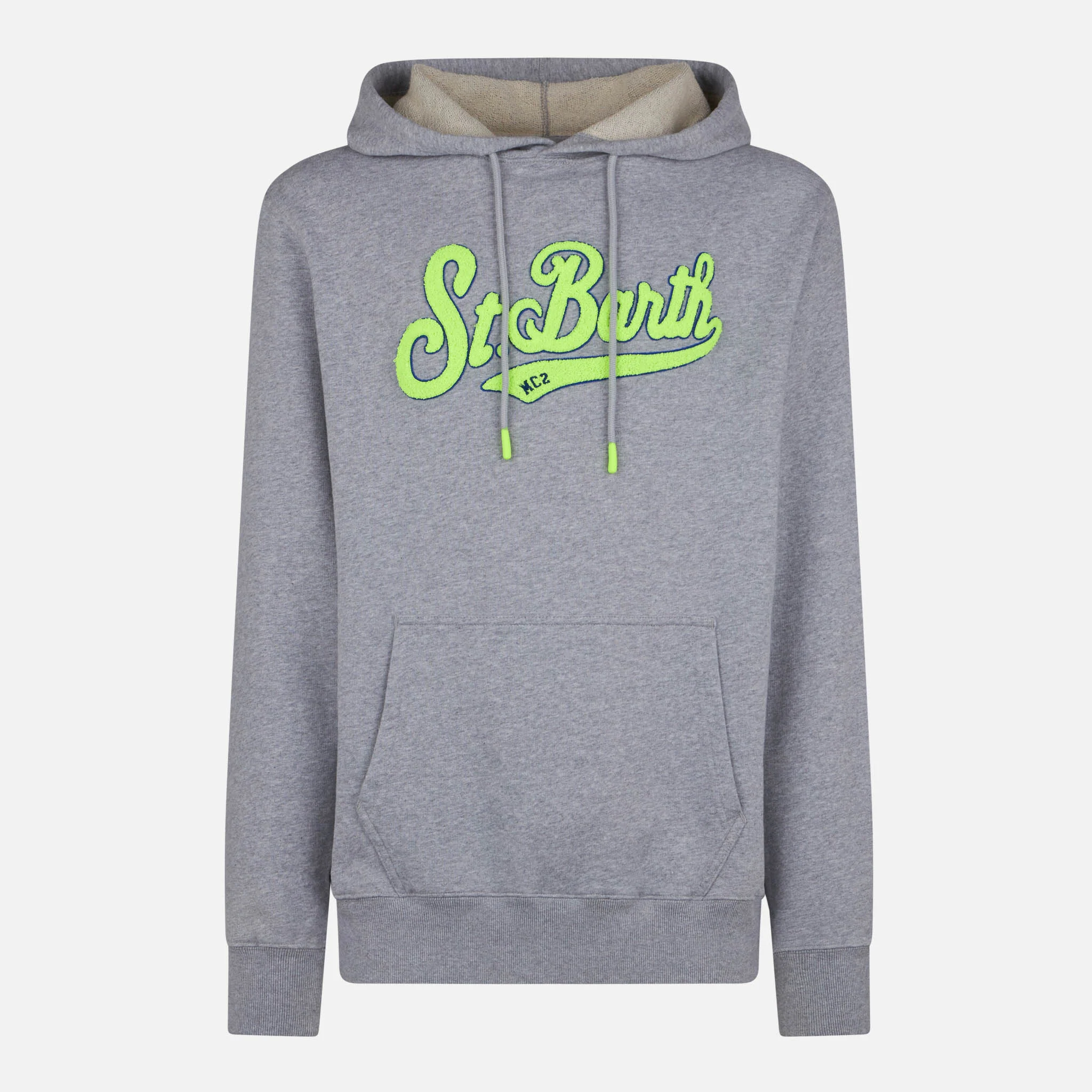Grijze katoenen hoodie voor heren