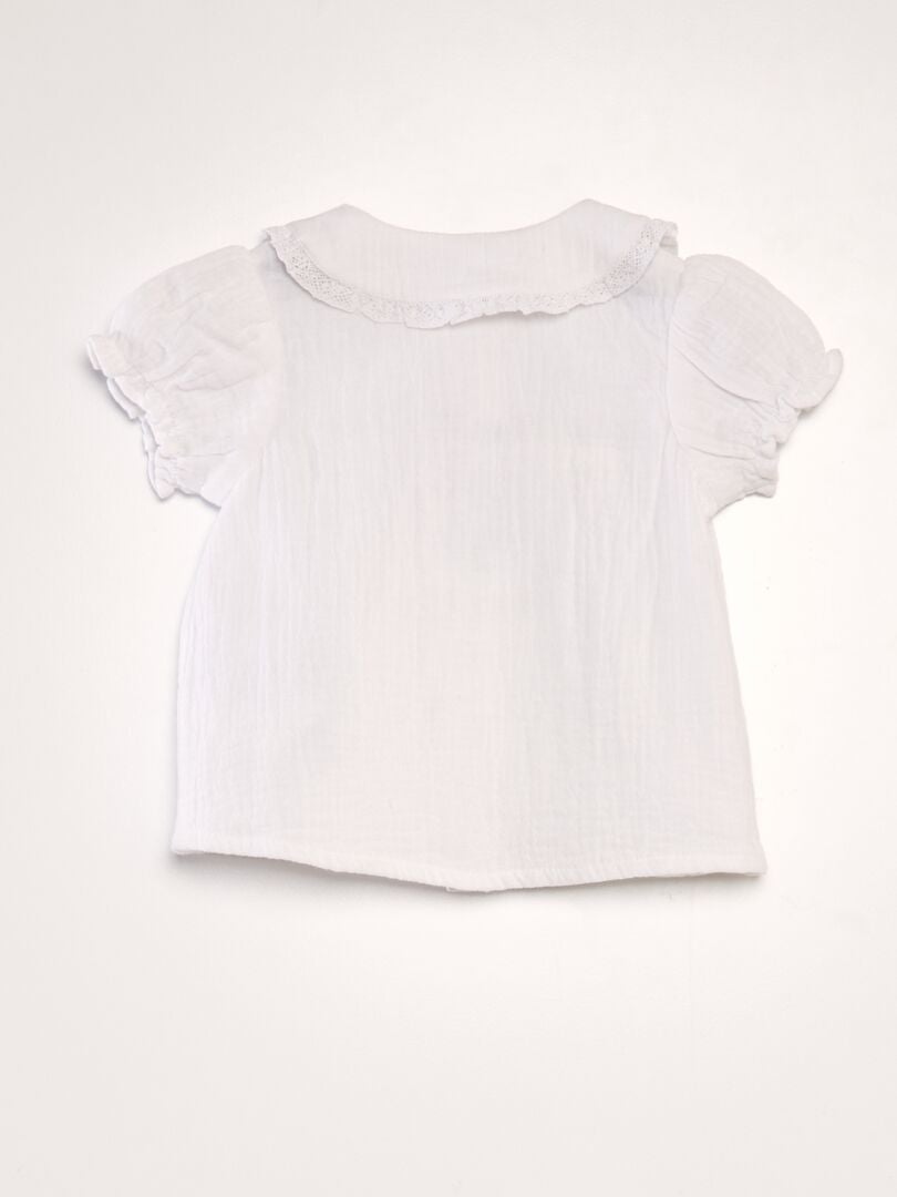 Blouse van dubbel katoenen gaas - wit