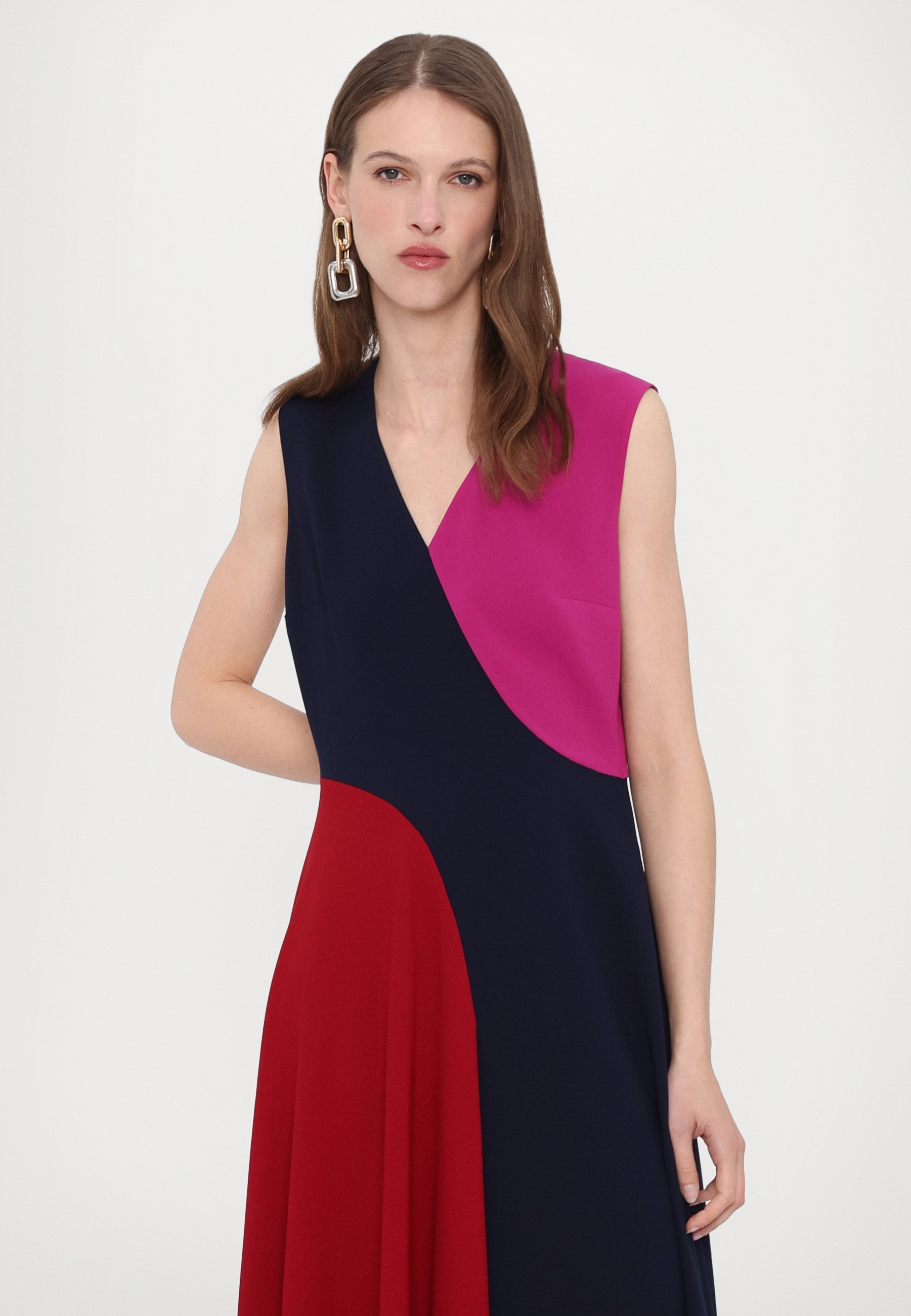 Roksanda MIRAL JURK - Cocktailjurk / Feestjurk - fuchsia/karmozijnrood/marineblauw