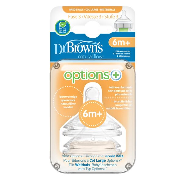 Bicos Dr. Brown's Options+ 6+M Fase 3<br>2 unidades