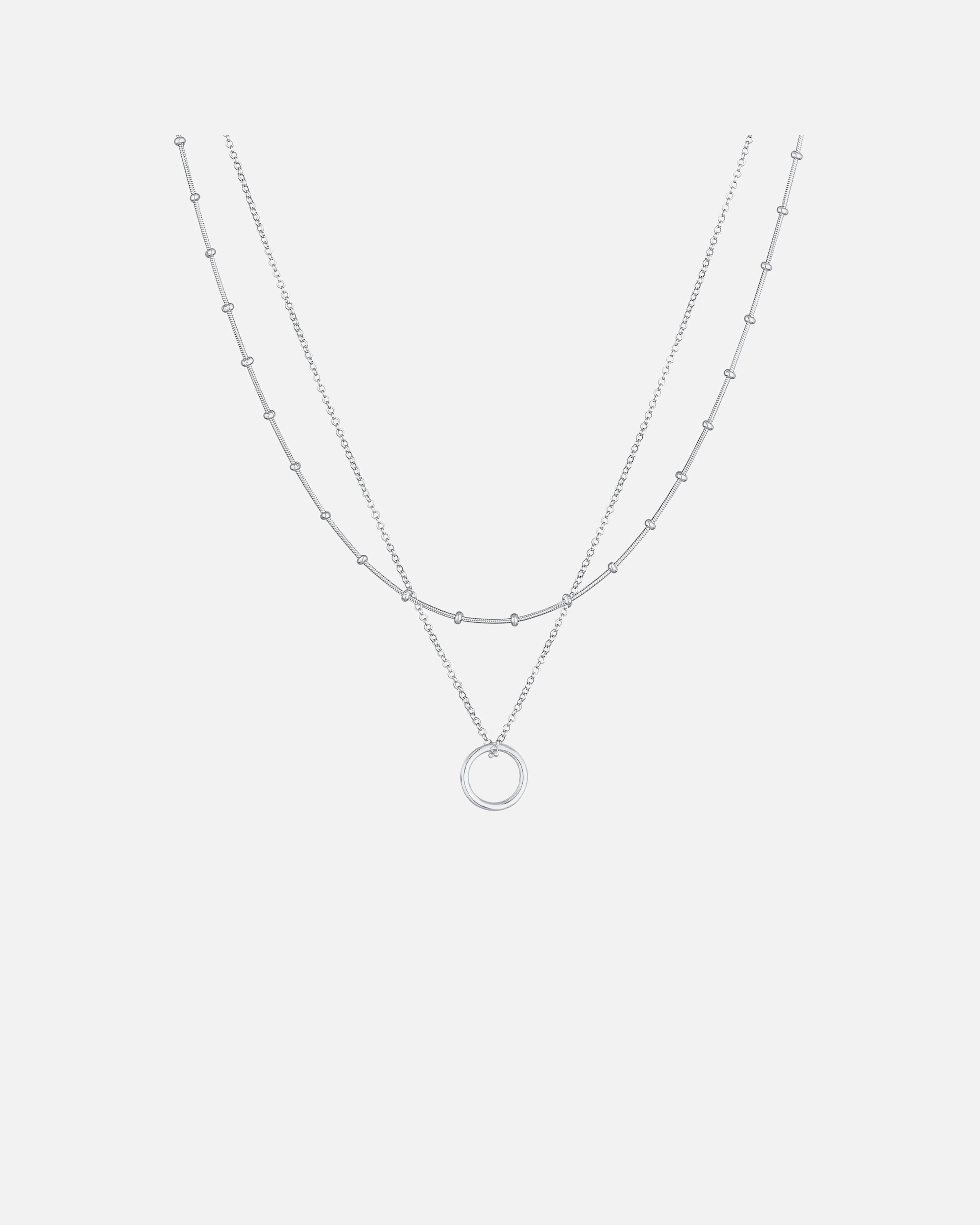 Elli Pendentif rond en chaîne boule pour dames intemporel en argent sterling 925
