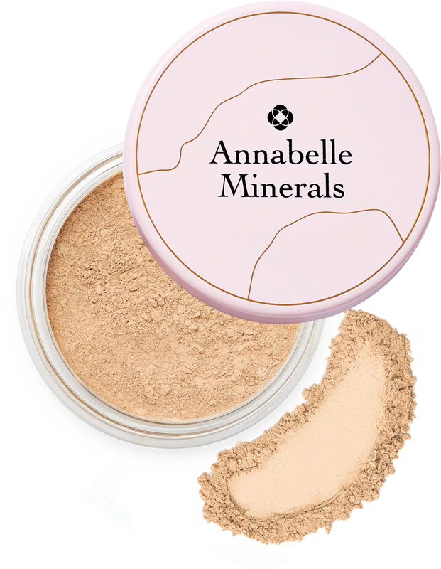 Base em pó mineral iluminadora Annabelle Minerals Radiant Mineral Foundation.