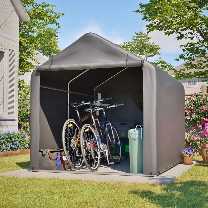 Garaje para bicicletas de 160 x 220 x 165 cm con puerta enrollable y ventilación EVRYAE