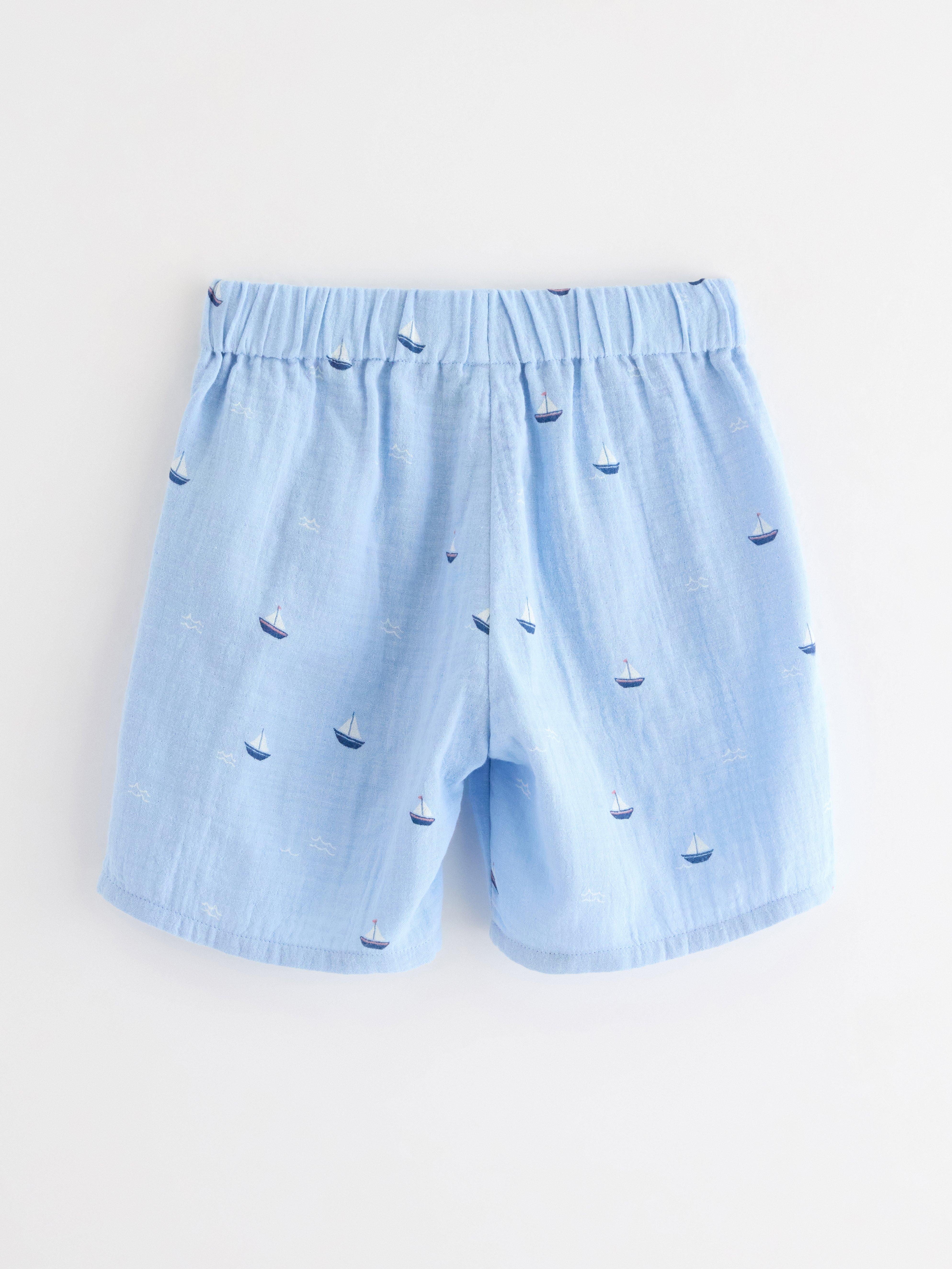 Pantaloni scurți și bomullsväv Albastru deschis