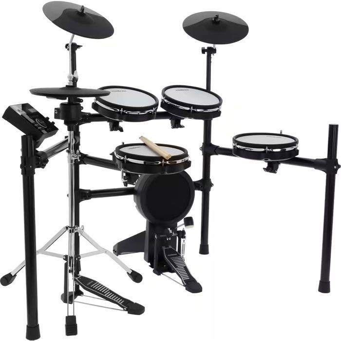 Bateria eletrônica - WOODBRASS - DDX50-MESH - Peles mesh - Pratos de zona dupla - Módulo de 475 sons