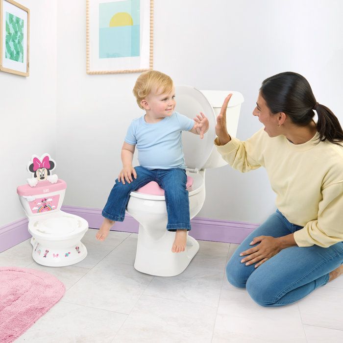 DISNEY BABY - MINNIE - Mini toilet with included toilet seat reducer, 2 in 1, MySize, Removable potty for easy cleaning