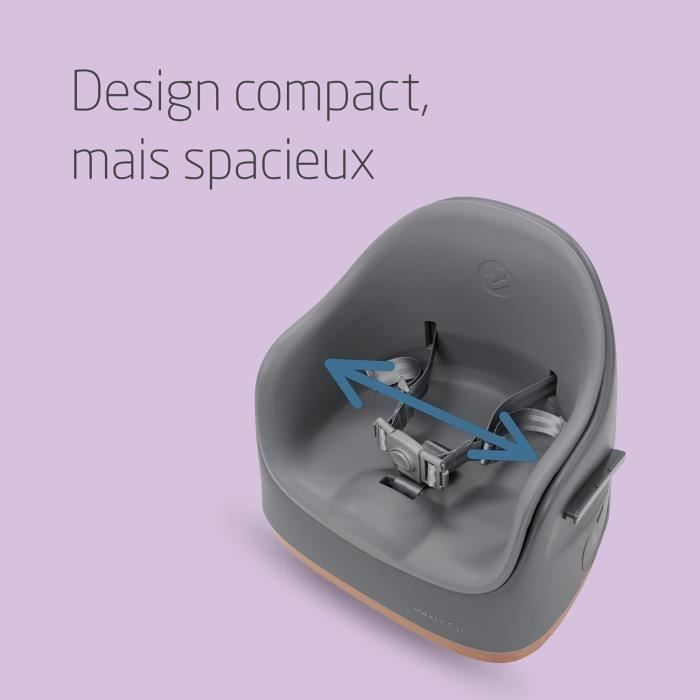 MAXI COSI Jay , Réhausseur de chaise 2-en-1 , rehausseur, siège pour le sol, plateau d'activités, 6m à 3 ans, Elegance Graphite