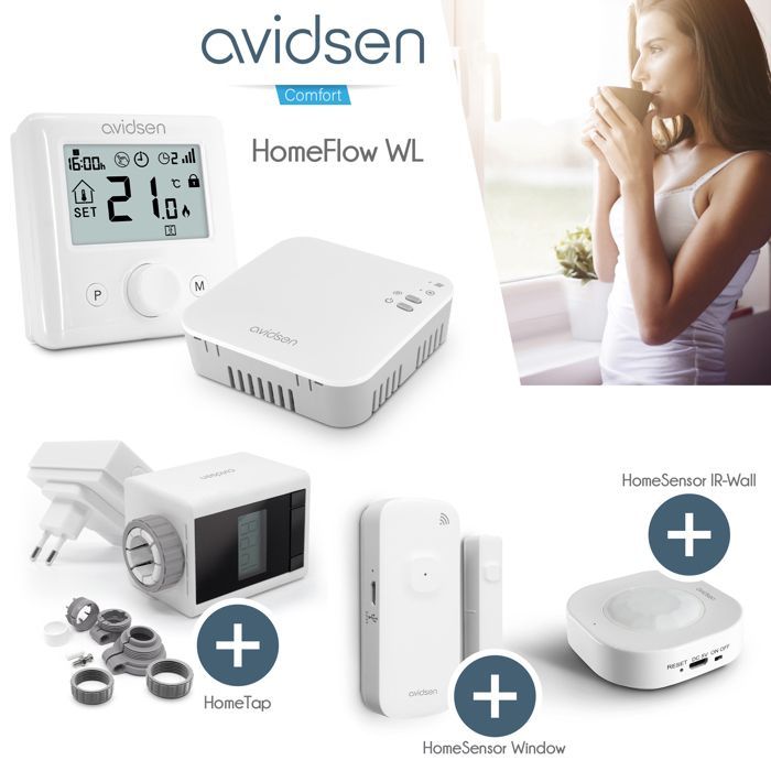 HomeFlow WL draadloze thermostaat voor cv-ketels - Avidsen - 127047