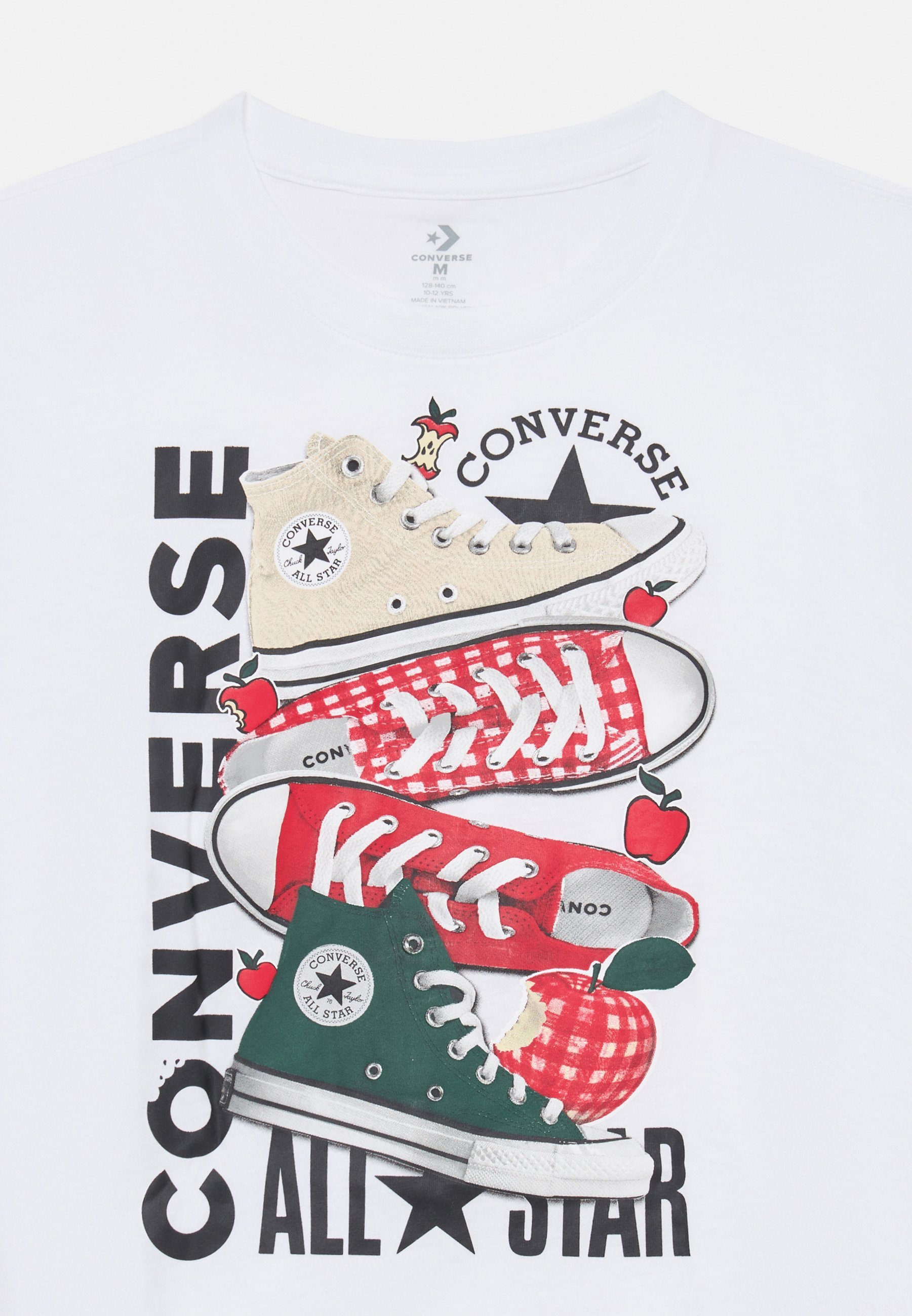 Converse APPLE STACK TEE - Marškinėliai su spauda - balti