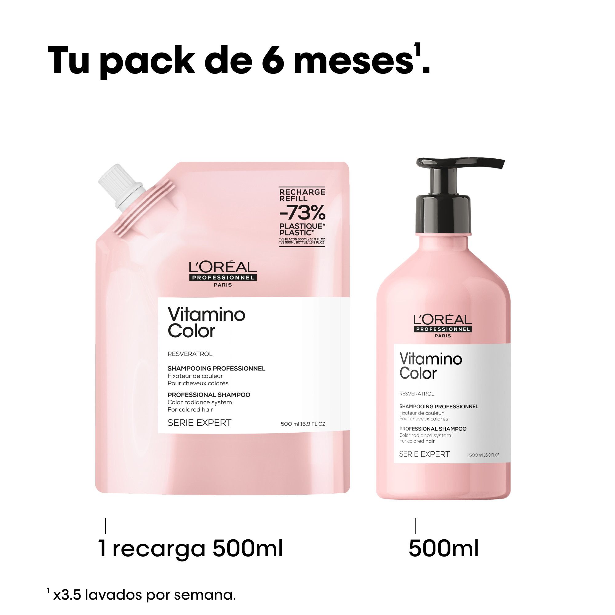 Serie Expert Vitamino Color Recharge šampon z resveratrolom za barvane lase Šamponi za salone