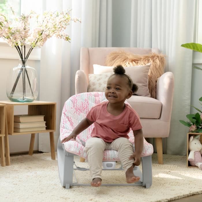 INGENUITY Keep Cozy 3-in-1 Convertible Baby Rocking Bouncer - Lily - 3 Posities: Afneembare speelboog met pluche speeltjes, tot 18 kg