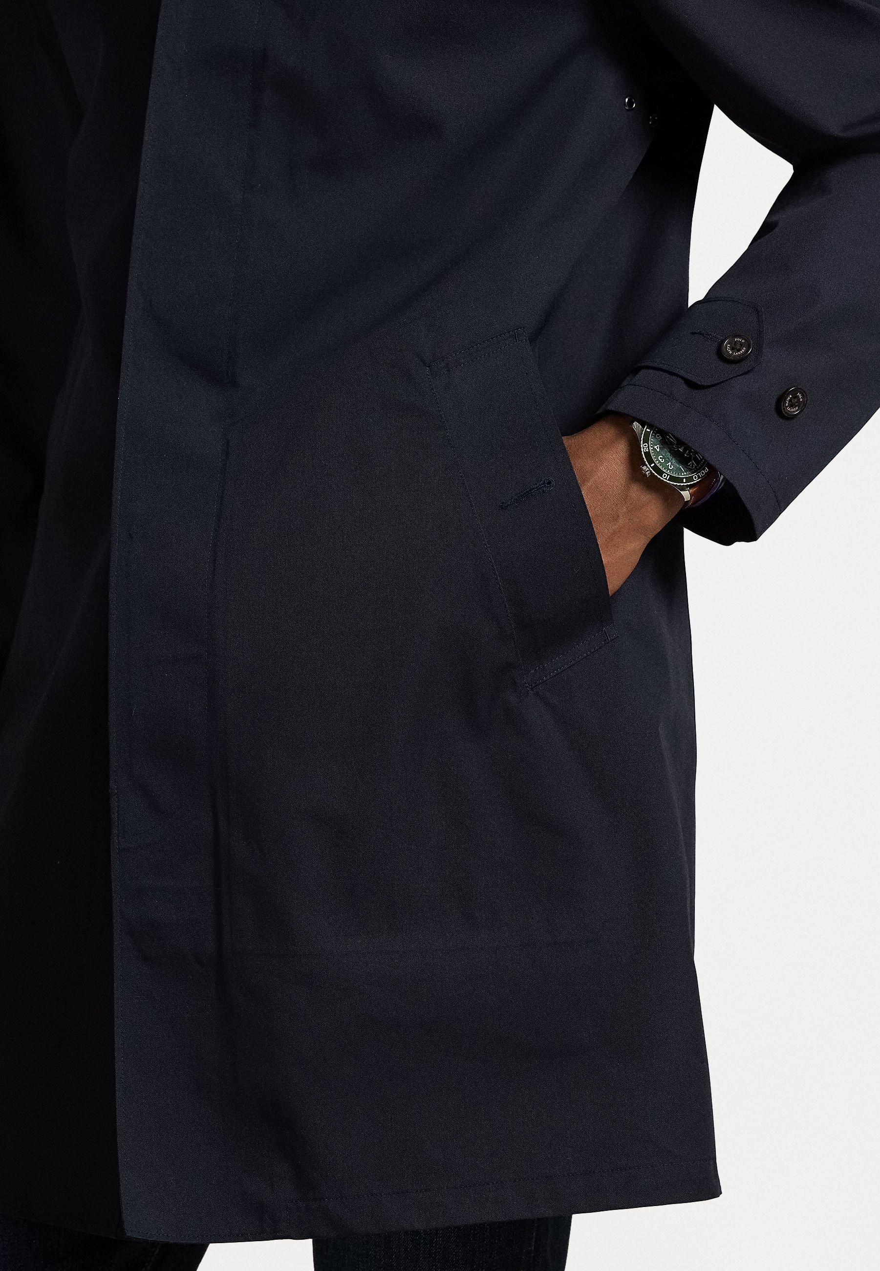 Cappotto da passeggio con cappuccio idrorepellente Polo Ralph Lauren - Trench coat - collezione blu navy