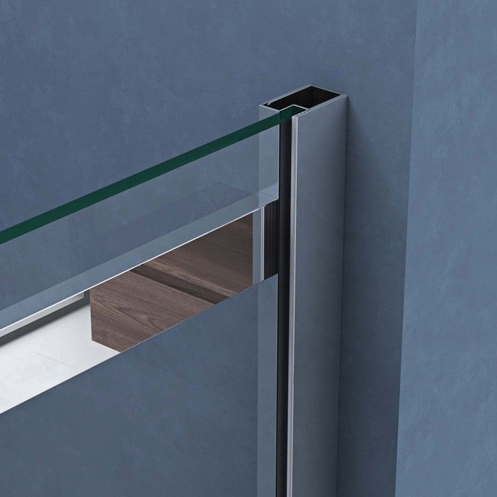 Cabina de ducha rectangular Ravenna18k con puerta corredera de 80x120 cm y plato de ducha.