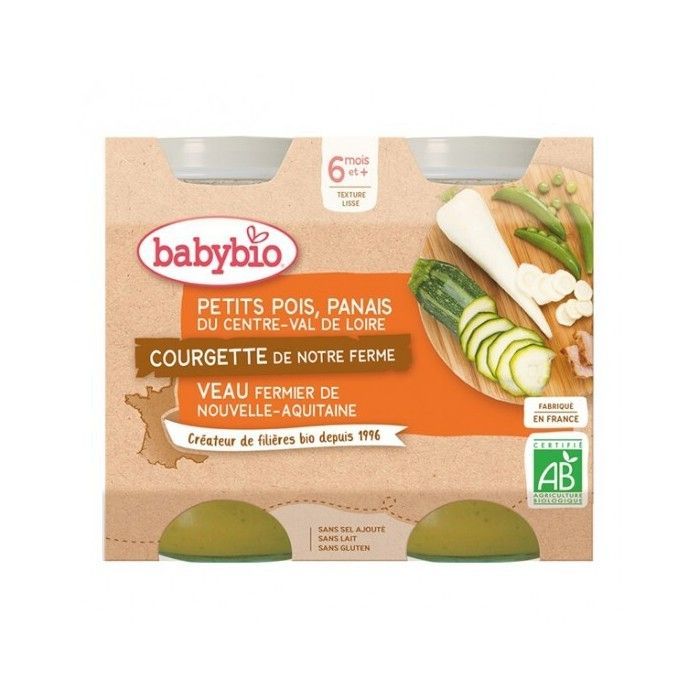 Piselli, pastinache e zucchine Babybio della nostra fattoria 2x200g