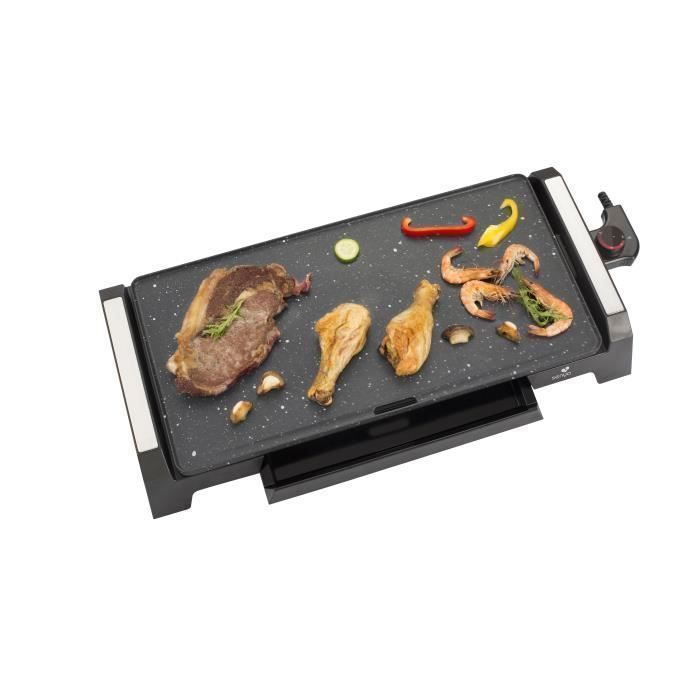 SENYA plancha électrique – 8 personnes – revêtement en pierre antiadhésif 2200 W – Plancha Time