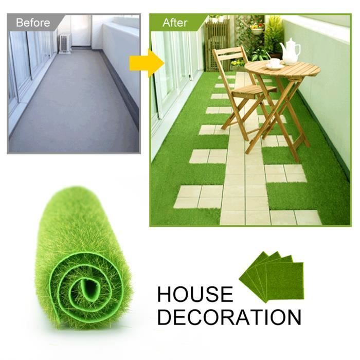 Césped sintético - ESTINK - Baldosas de 30x30cm - Verde Confort - Lavable - Alta calidad