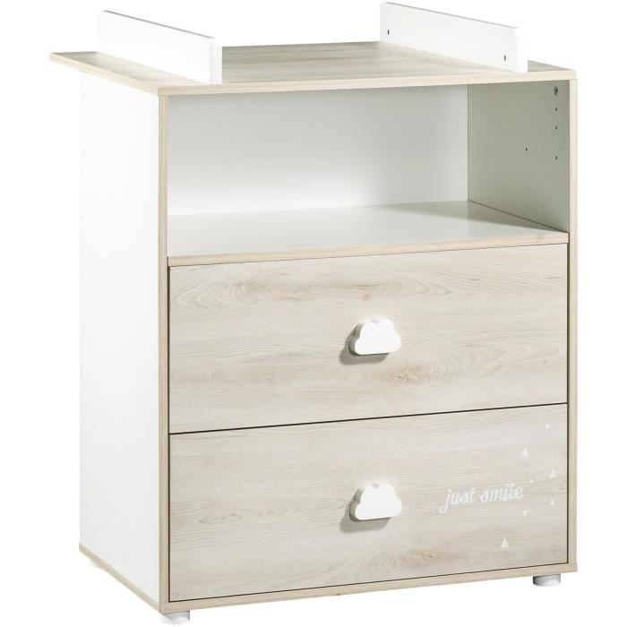 Set completo per cameretta neonato - culla 120x60, fasciatoio e armadio - BABY PRICE - SMILE - Frassino e faggio