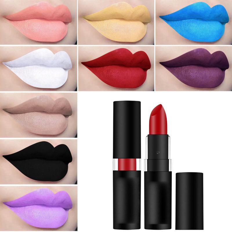 Rouge à lèvres mat 12 couleurs Vert Violet Noir Rouge à lèvres mat Beauté Sexy Maquillage Longue Tenue Cosmétique des lèvres TSLM1