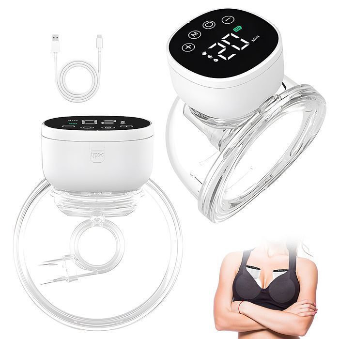 2PCS Tire Lait Electrique,3 Modes et 9 Niveaux,Rechargeable,avec Ecran LCD,Électrique Double Allaitement Maternel Sans mu TIRE LAIT