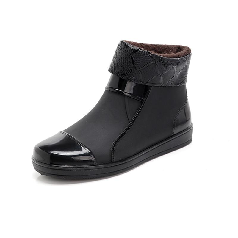 Botas de lluvia para hombre, estilo moderno, caña corta, antideslizantes, resistentes al desgaste, de goma, impermeables, para cubrir zapatos, ideales para la cocina y el trabajo.