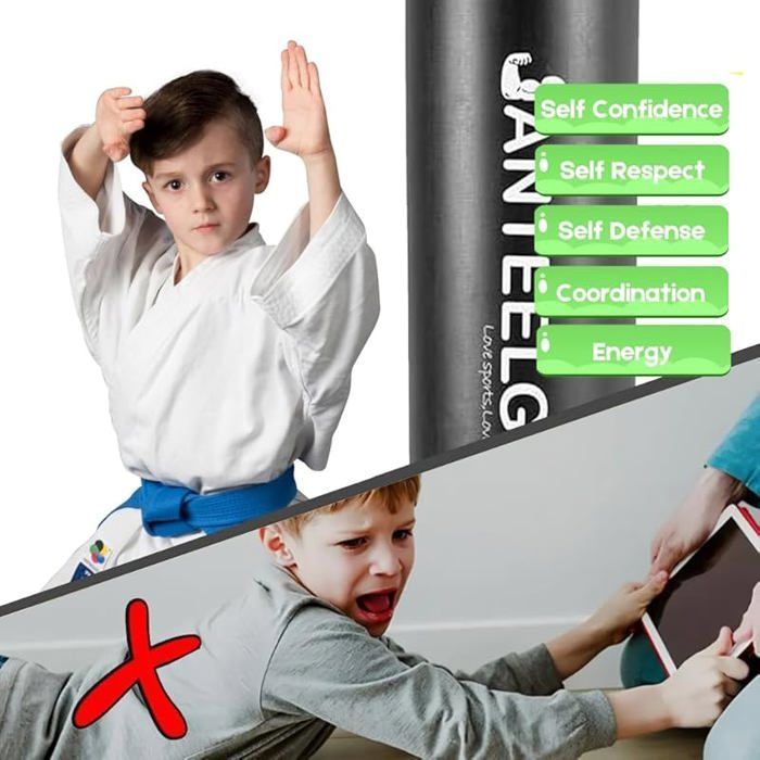 Boxsack für Kinder mit Boxhandschuhen: JanTeelGO 150 cm aufblasbarer Boxsack für Kinder – Boxsack-Geschenk für Kinder – Boxball für Kinder