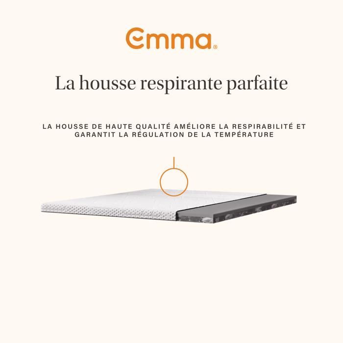 Emma | Emma Original Pro Mattress Topper 160x200 cm | Thermoregulating Foam | 5-Star Hotel Comfort | 8 cm Extra