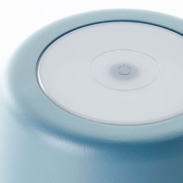 Lampă de masă Kaami LED cu baterii, albastru nordic mat
