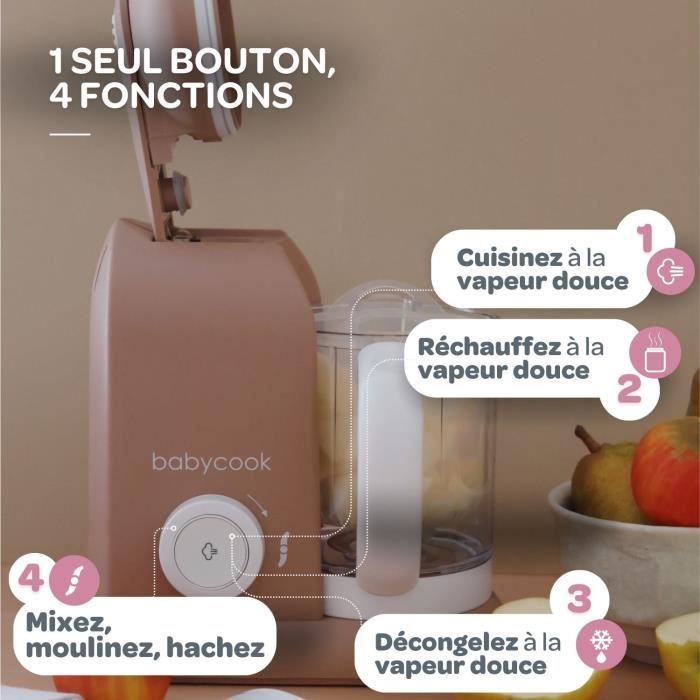 BÉABA - Babycook Solo - 4-in-1 Baby Food Maker, Blender, Cooker, Steamer - Praline