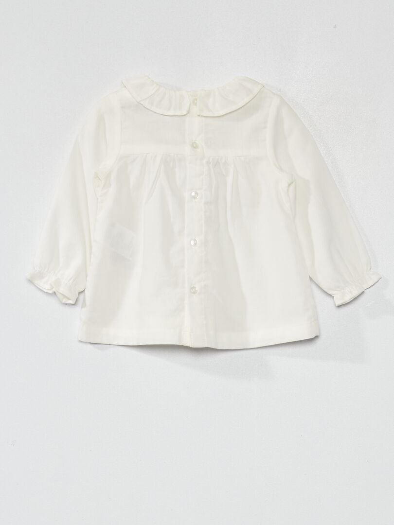 Blouse van katoenen voile - Wit