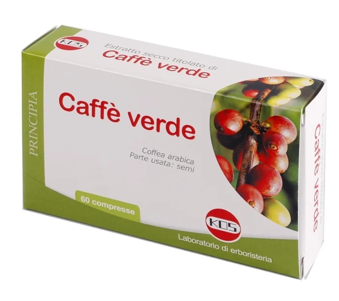 Complément alimentaire KOS à base d'extrait de café vert sec, 60 comprimés, pour favoriser le tonus et le métabolisme.