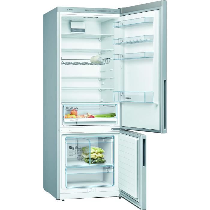 BOSCH KGV58VLEAS - Fridge Freezer - 500 L (376 L + 124 L) - Low Frost - Large Capacity - W 70 x H 191 cm - Stainless Steel