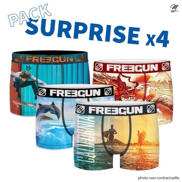 FREEGUN Premium gutteboksershorts – 4-pakning – elastisk linning – mikrofiber