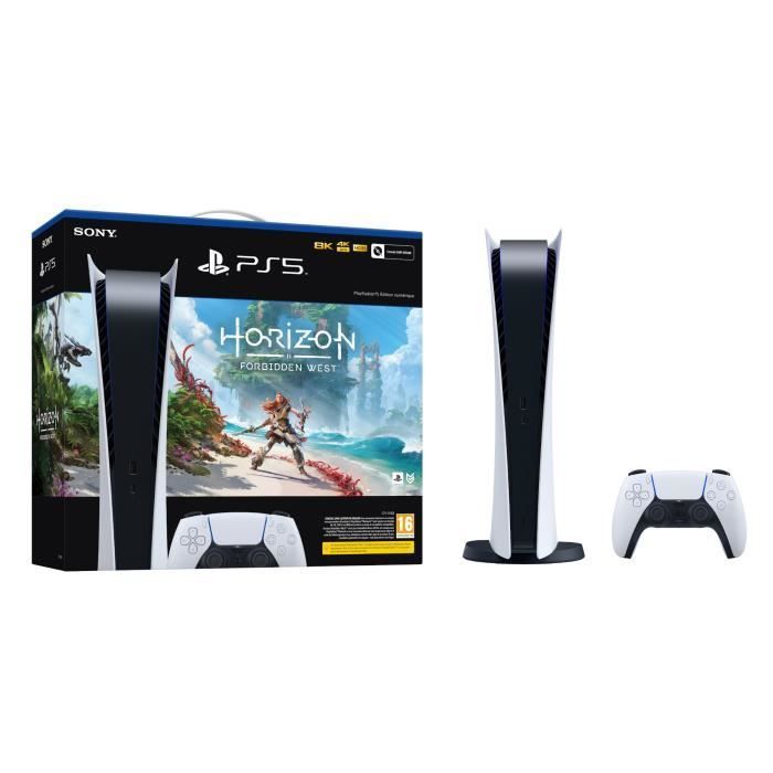 Console de salon - Sony - PlayStation 5 - 825 Go - Blanc - Edition Digital + Horizon Forbidden West