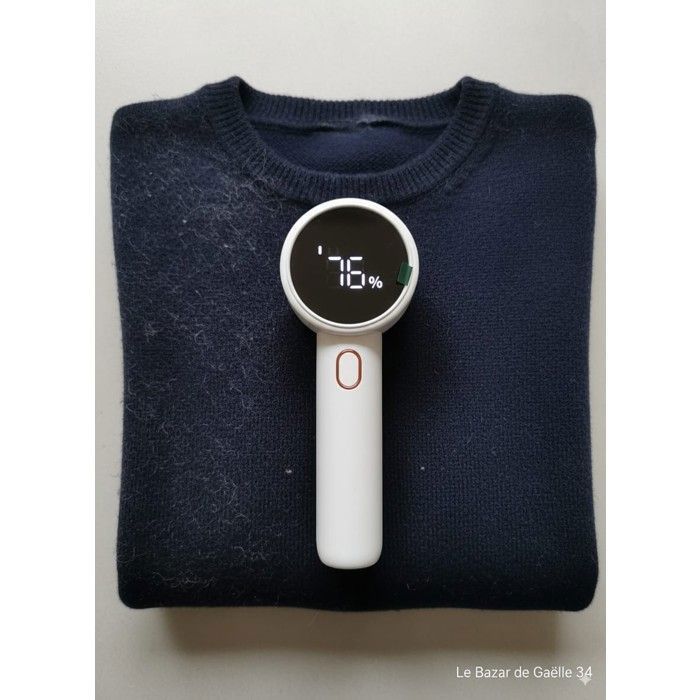 Rimuovi pelucchi ricaricabile con schermo LCD – Prestazioni elevate e design moderno, bianco