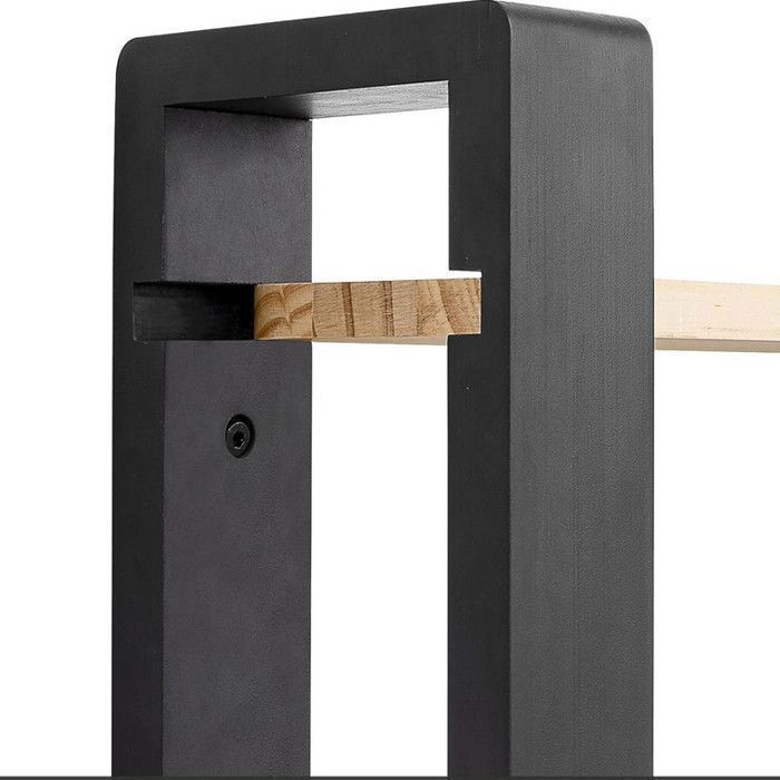 Grande étagère murale en bois Étagère flottante réglable 3 niveaux 50x58cm Organisateur suspendu pour maison bureau noir