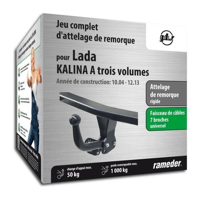 Enganche de remolque rígido GDW para sedán Lada KALINA, incluye arnés de cableado de 7 pines - año de fabricación