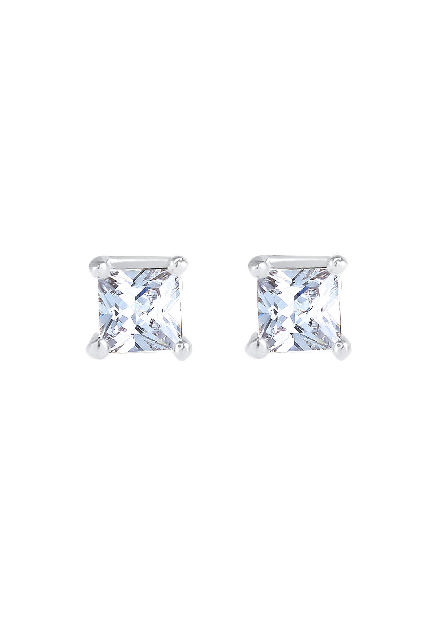 KUZZOI Hommes clous d'oreilles carrés Basic avec zircon en argent sterling 925