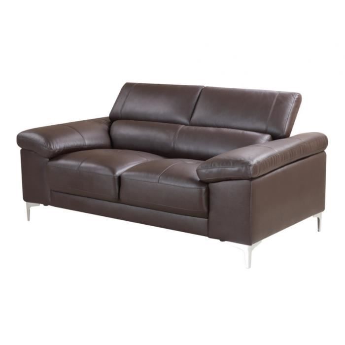 Divano a due posti in pelle - SALDI-UNIQUE - SOLANGE - Contemporaneo - Designer - Marrone