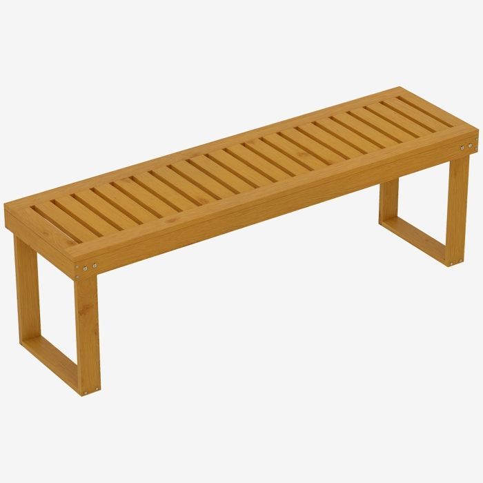 Tuinbank - Outsunny - 2-zits - lattenzitting - grenenhout - 132 x 34 x 43 cm - naturel hout