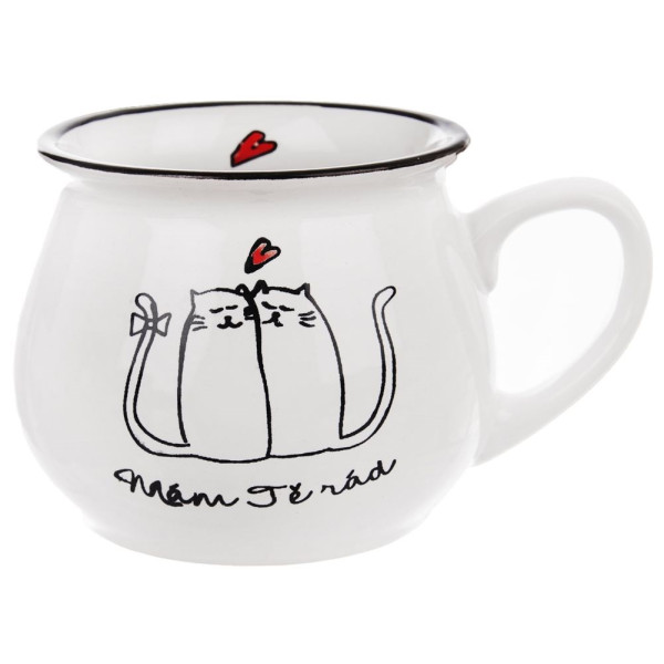 Kubek do picia kawy herbaty ceramiczny kotki 300 ml