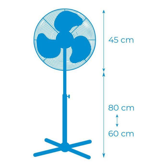 Ventilador de pedestal EDM de 45 W - 40 cm - Blanco 33500