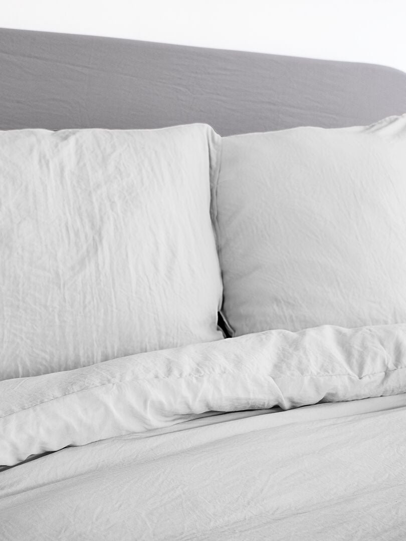 Conjunto de cama ultramacio, de cor sólida - tamanho de casal - CINZA