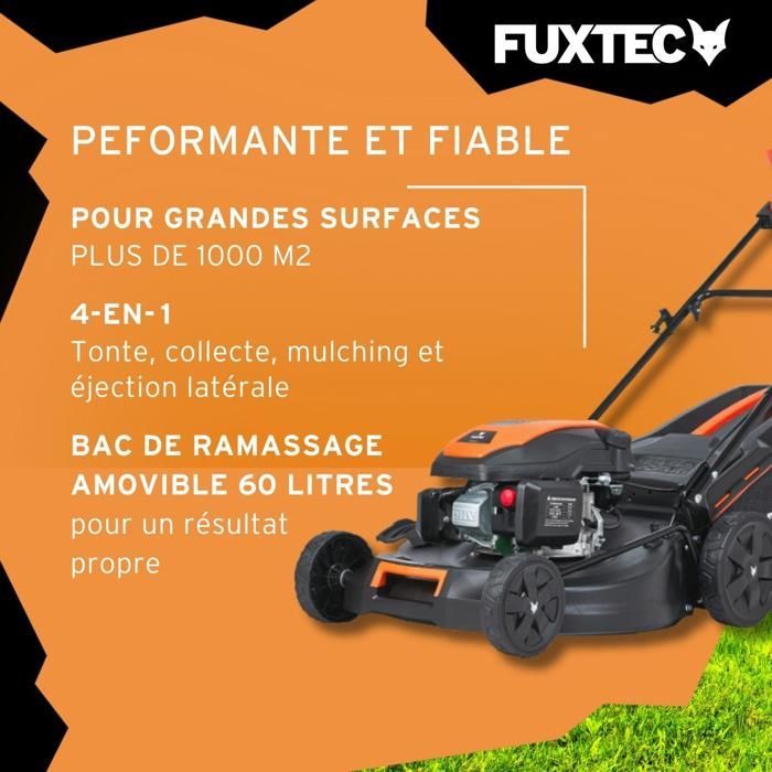 FUXTEC FX-RM5170 Self-Propelled Petrol Lawnmower – 51 cm Cutting Width – 170 cc Engine – 60 L Grass Collector – Easy Clean