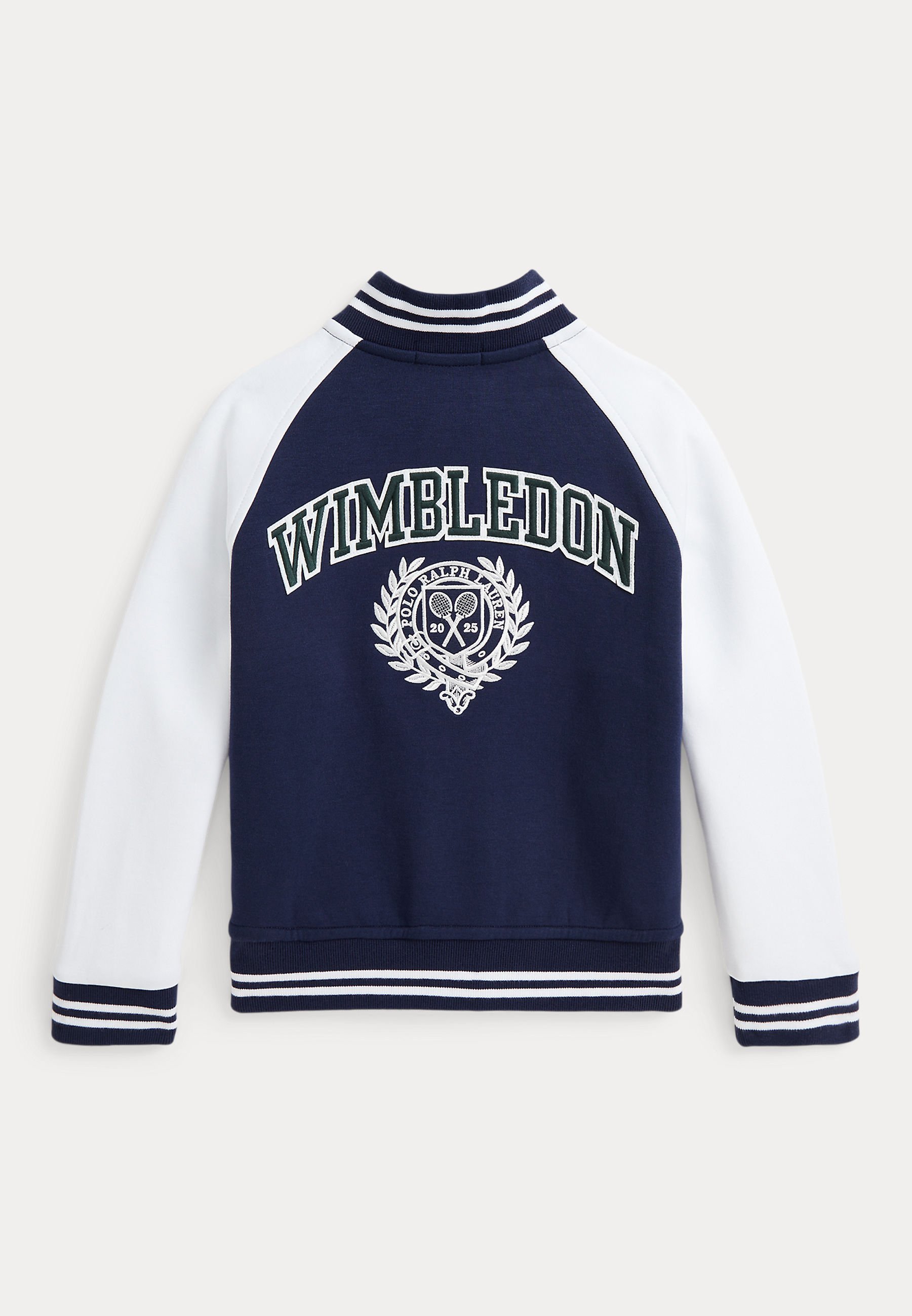 Polo Ralph Lauren WIMBLEDON DOUBLE KNIT BASEBALL JACKET - Genser - navy/ceramic white