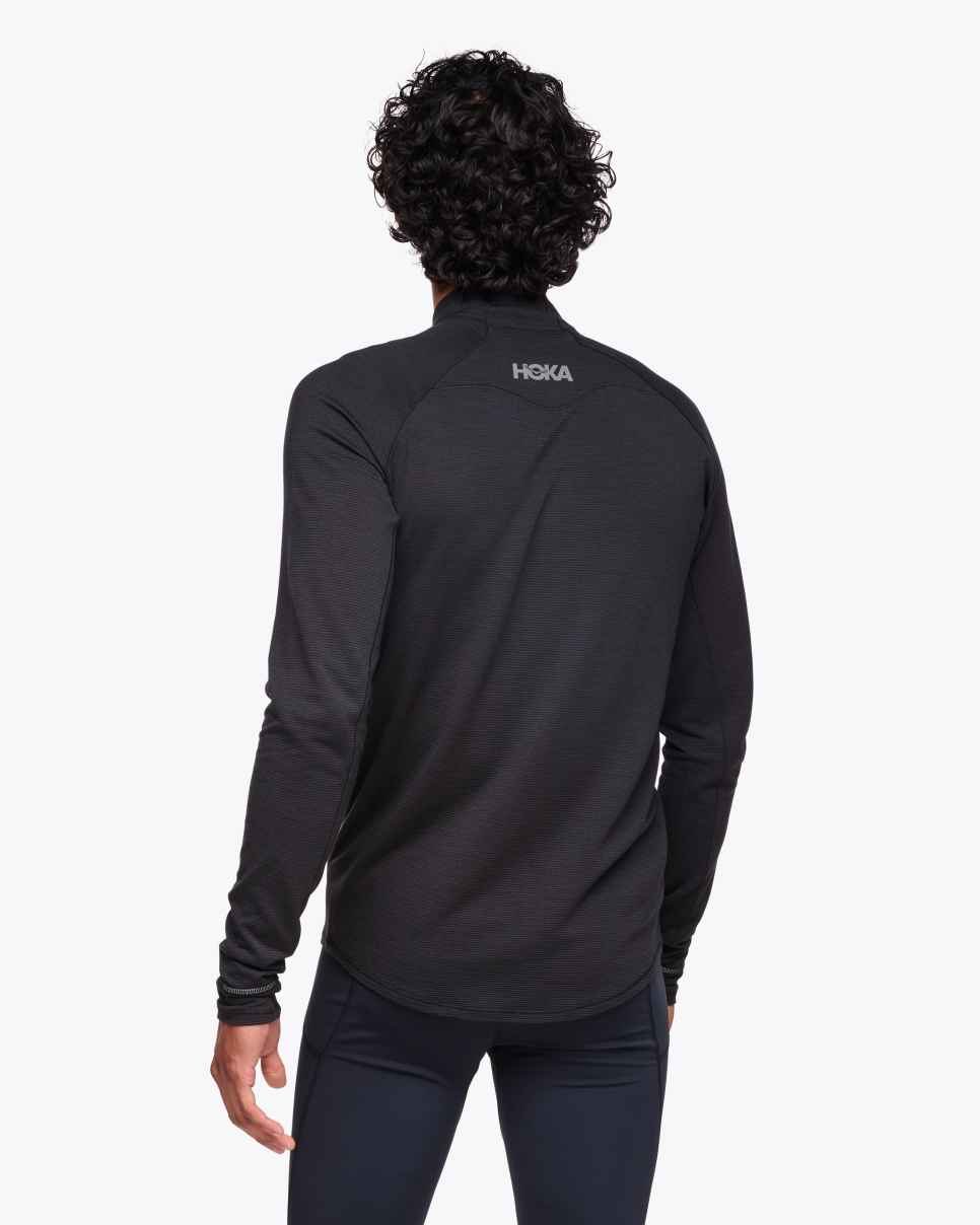 HOKA BaseZip shirt met lange mouwen, zwart
