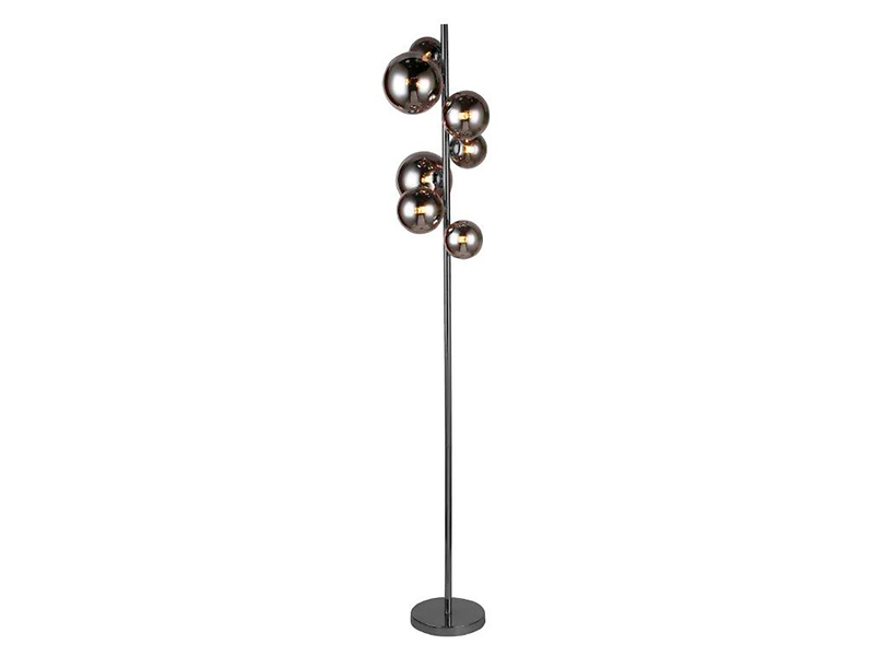 Lampa podłogowa Villa 7-punktowa stalowo-szklana czarna