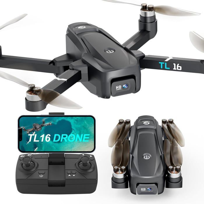 Dron con cámara, motor sin escobillas, ideal para adultos y principiantes, con 2 cámaras, cuadricóptero FPV RC, plegable, motorizado y ajustable, con resolución 1080P.